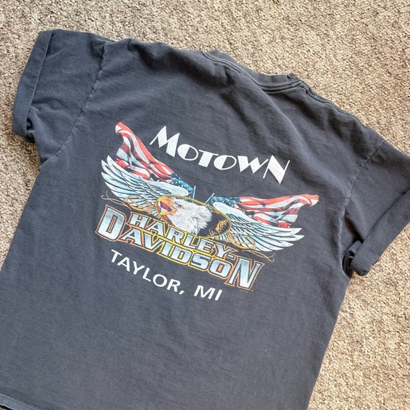 Harley Davidson Motown Taylor Michigan Eagle Graphic Tee T-shirt Large - Picture 1 of 4